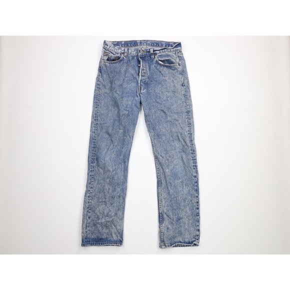 Vintage 80s Levis 501xx 32x30 Acid Wash Original Fit Button Fly Denim Jeans USA